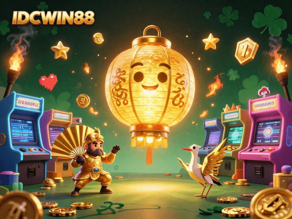 Engage with IDCWIN88 at a vibrant night market casino, full of dynamic gaming elements and excitement.
