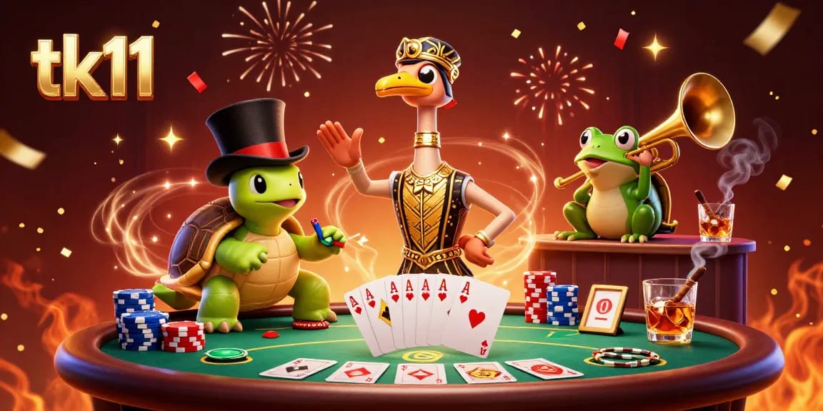 tk11 showcases vibrant characters in a festive casino scene filled with poker elements and dynamic action.
