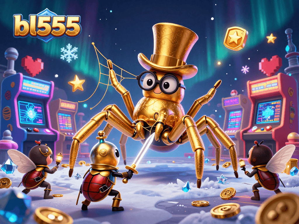 Engage with the exciting world of bl555, where a golden tarantula weaves threads of fortune amidst casino magic.