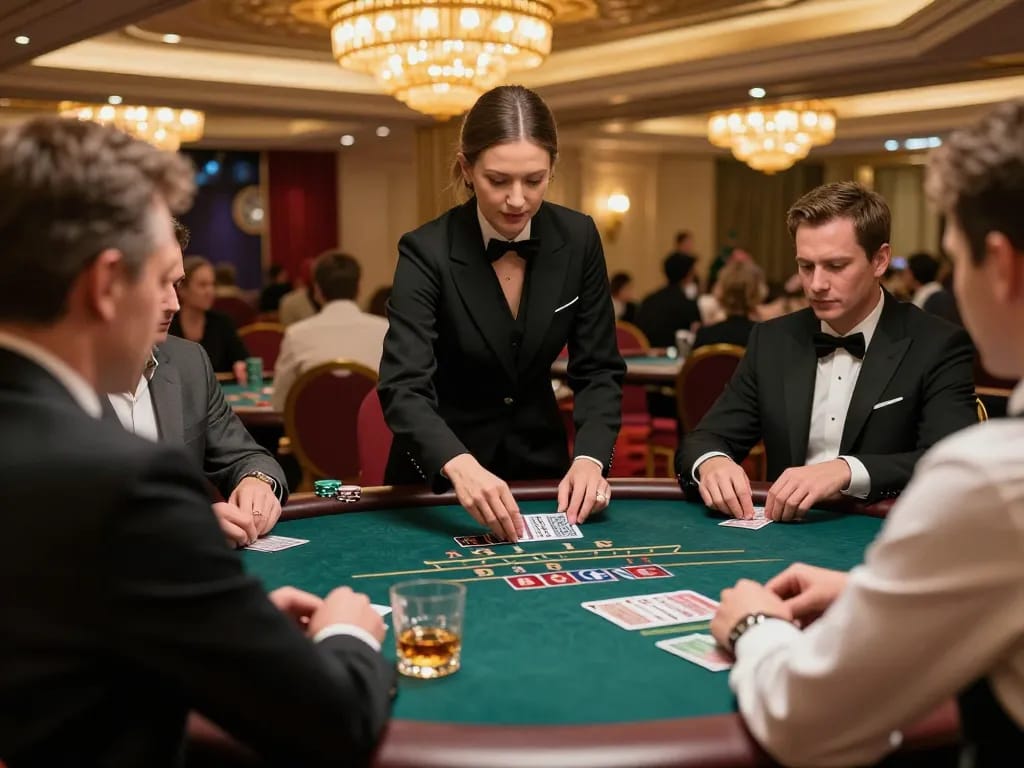 Engaging in high-stakes blackjack game at 789 club with intense focus on dealer cards