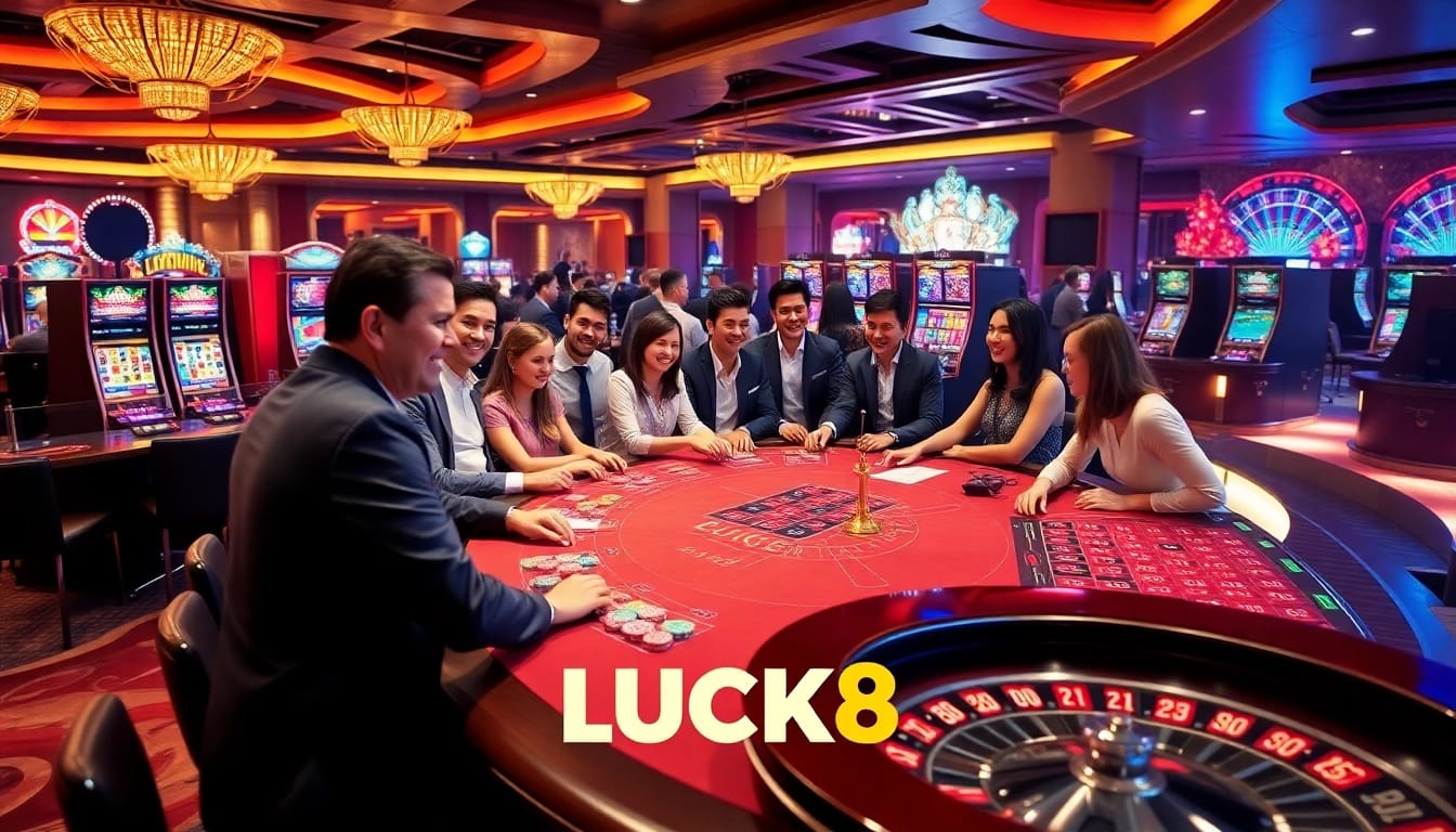 Engage with LUCK8's exciting live casino experience featuring dealers, vibrant games, and luxurious ambiance.