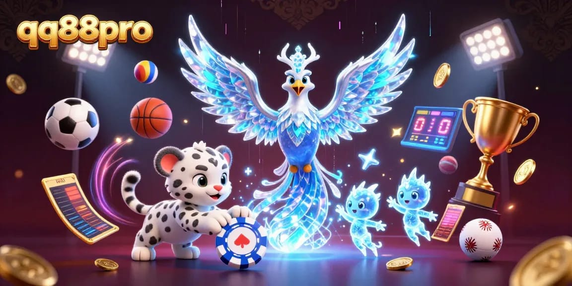 Engage in thrilling bets with qq88pro featuring a magnificent ice phoenix and vibrant casino elements