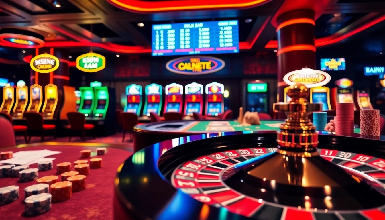 Kèo nhà cái displays on casino tables with poker chips and roulette for high-stakes gambling excitement.