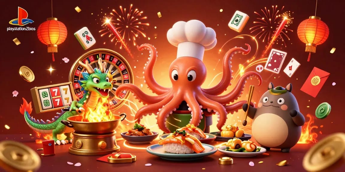 Win big with playstation2bios as the sushi chef octopus and dragon ignite the gambling spirit!