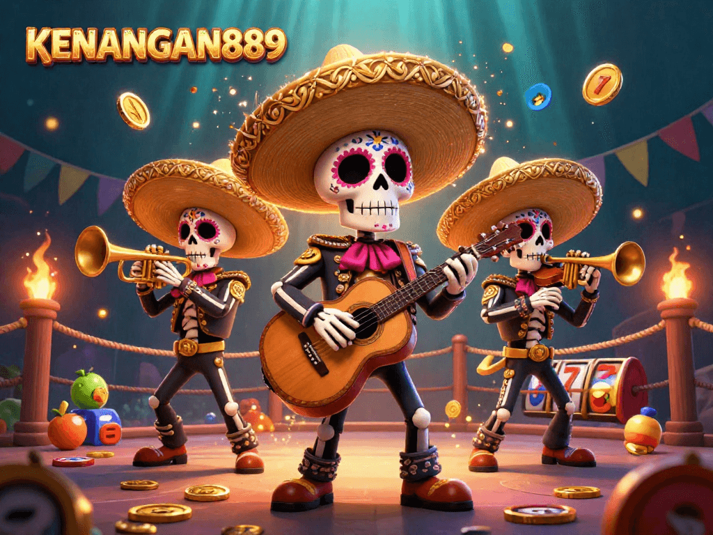 Spin the reels at KENANGAN889 and enjoy vibrant action in a dynamic casino scene.