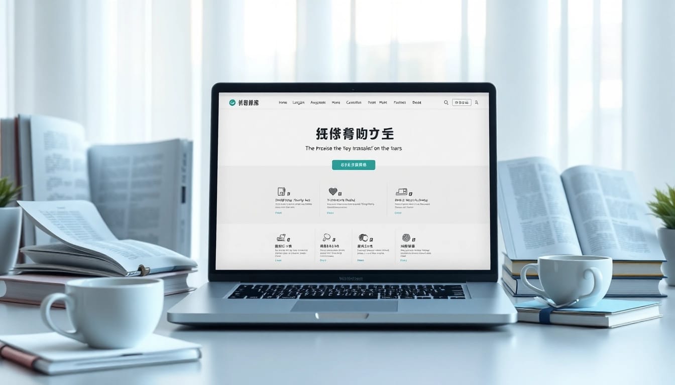 Transformative translation features of 有道翻译 showcased in a modern workspace.