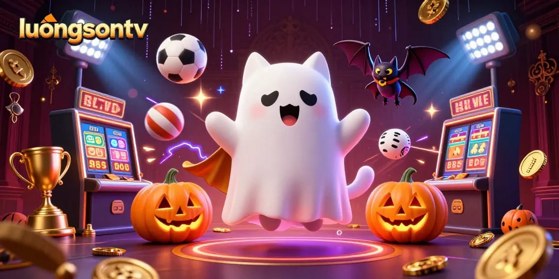 luongsontv offers thrilling casino experiences featuring a ghost cat and vampire bat in a haunted casino.