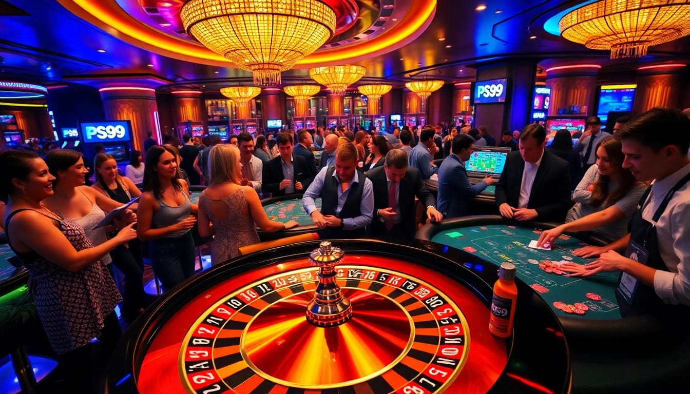 Players experiencing excitement at PS99 casino with vibrant gaming atmosphere.
