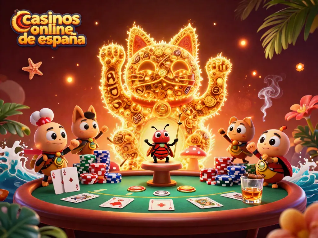 Explora los casinos online de España en esta ilustración 3D vibrante y detallada.