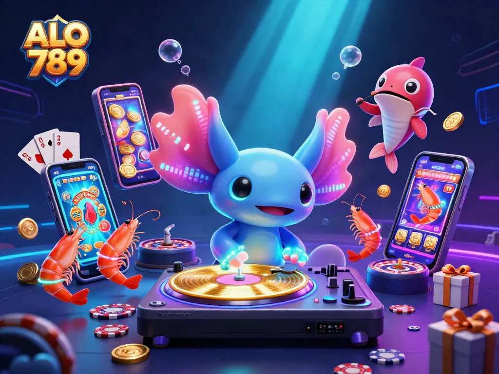 Experience thrilling gameplay with ALO 789's vibrant casino scene featuring dynamic elements and characters.