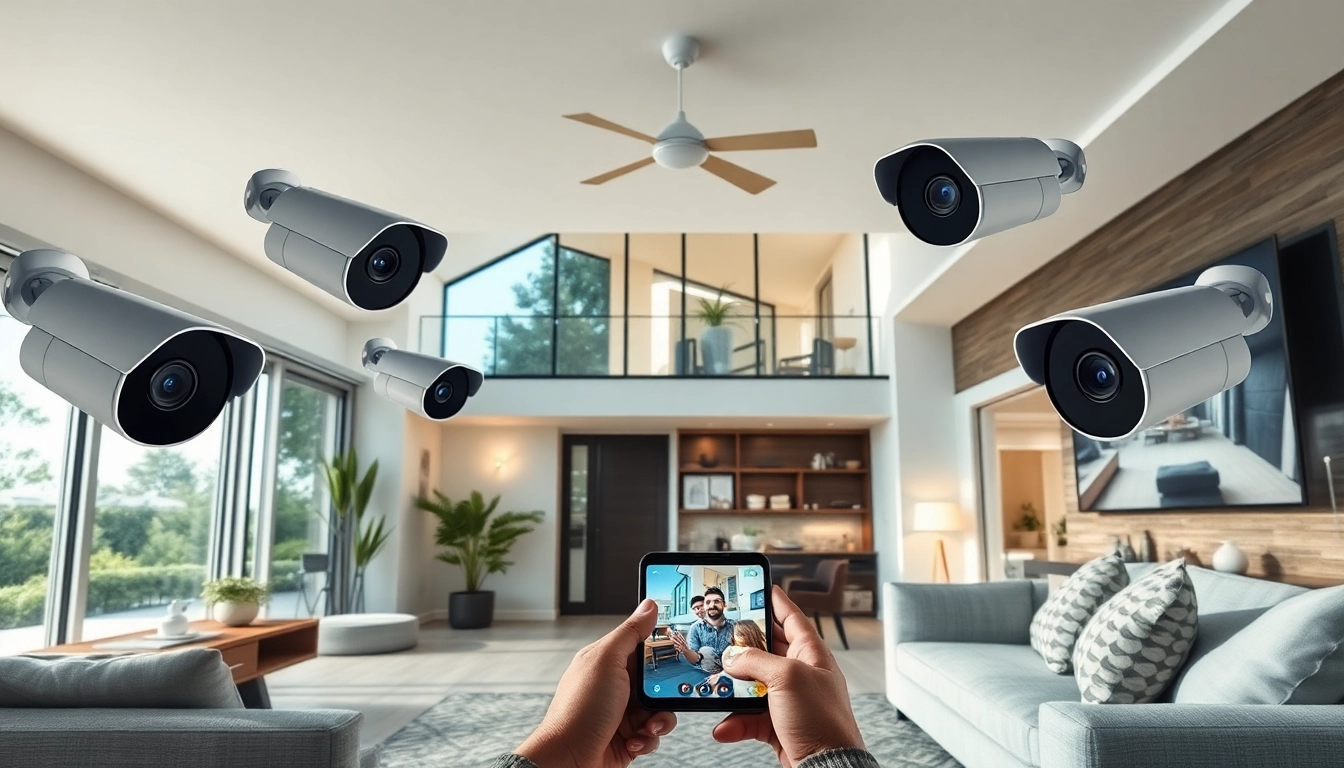 Cámaras Ezviz instaladas en una casa moderna, que muestran funciones de seguridad y monitoreo para un entorno seguro.