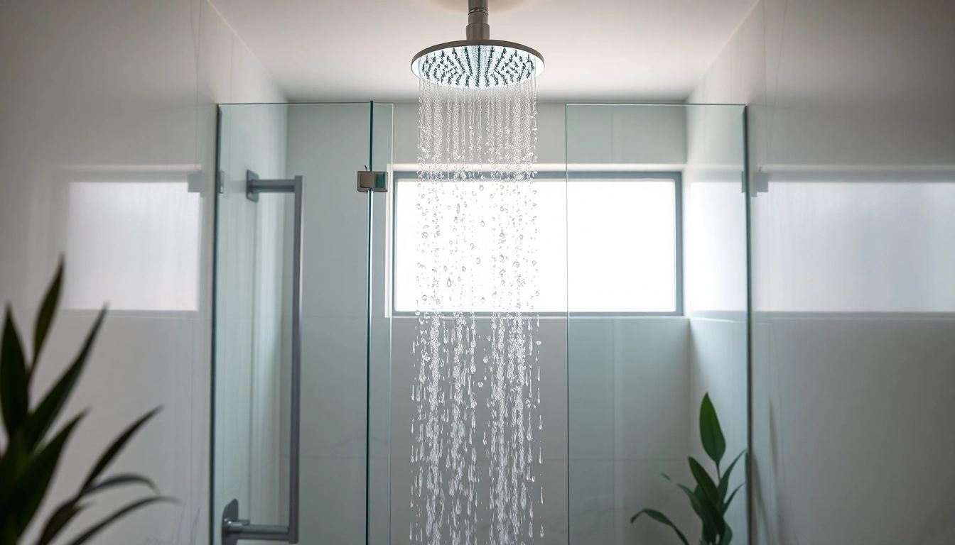Experience elegant showers with a luxurious glass enclosure and stylish marble tiles