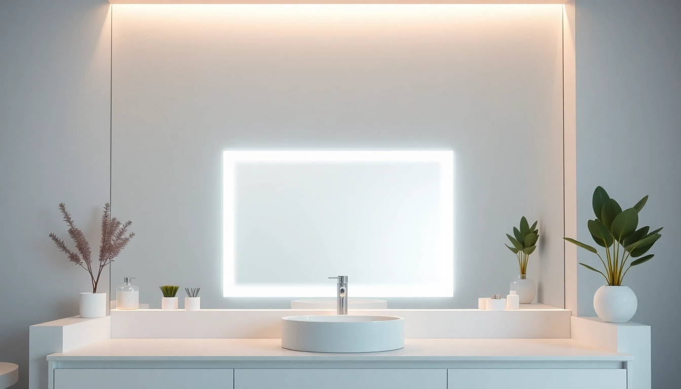 Enhance your space with a stylish mirror light mirror featured prominently in a modern bathroom.
