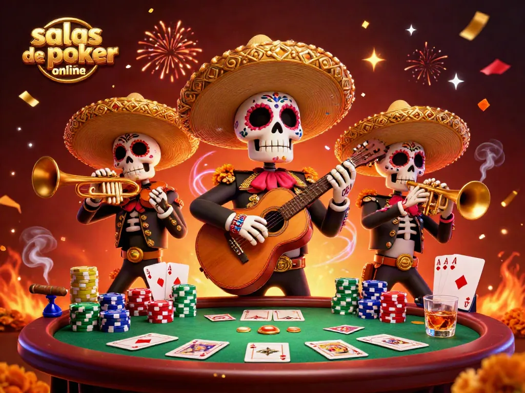 Jugadores disfrutando en las salas de poker online España con coloridos elementos de juego.