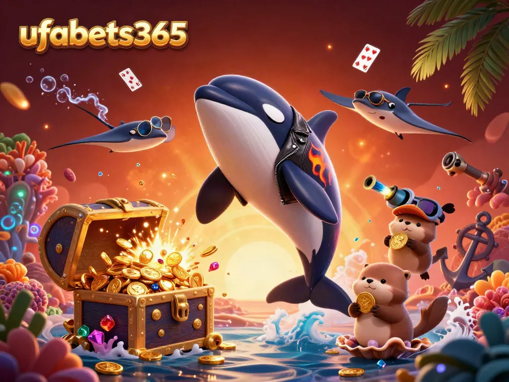 Experience thrilling gameplay at ufabets365 with vibrant underwater characters and casino-themed elements.