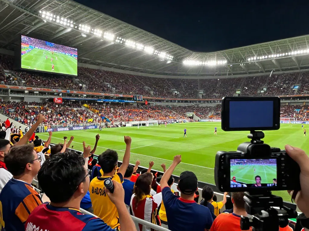 https://xoilactvx.me/ immersive football watching experience in a lively stadium with cheering fans.