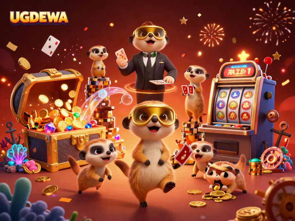 Experience the excitement of UGDEWA with a lively meerkat casino operation and thrilling game elements.