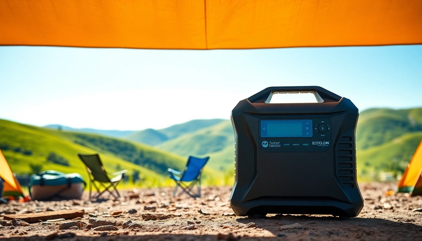 EcoFlow solar-powered generator optimizing life in an outdoor camping environment.