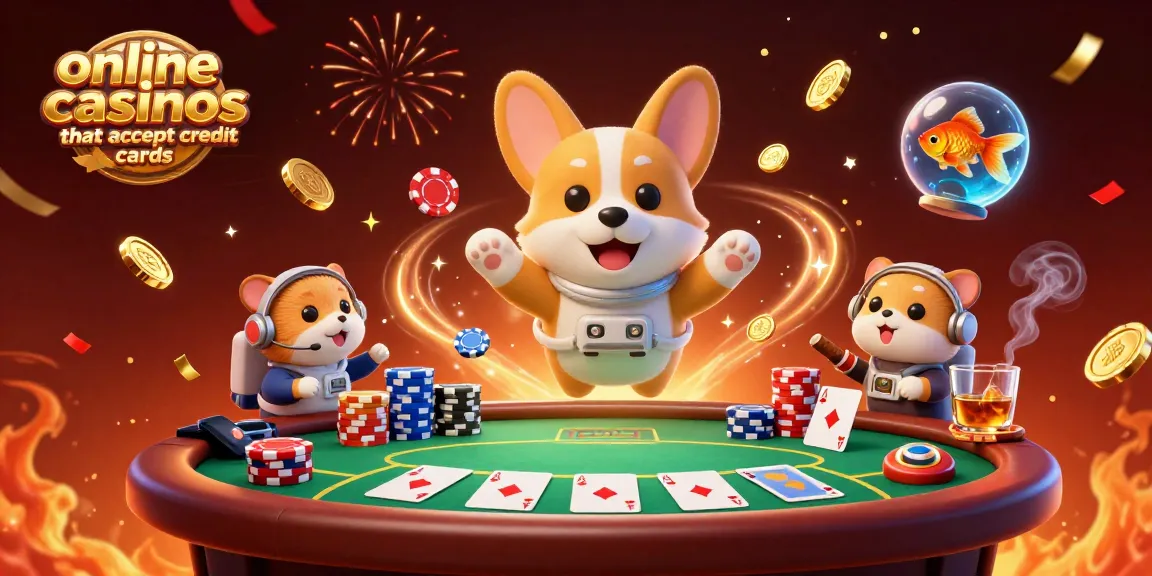 Experience online casinos that accept credit cards with a colorful, vibrant digital casino scene.