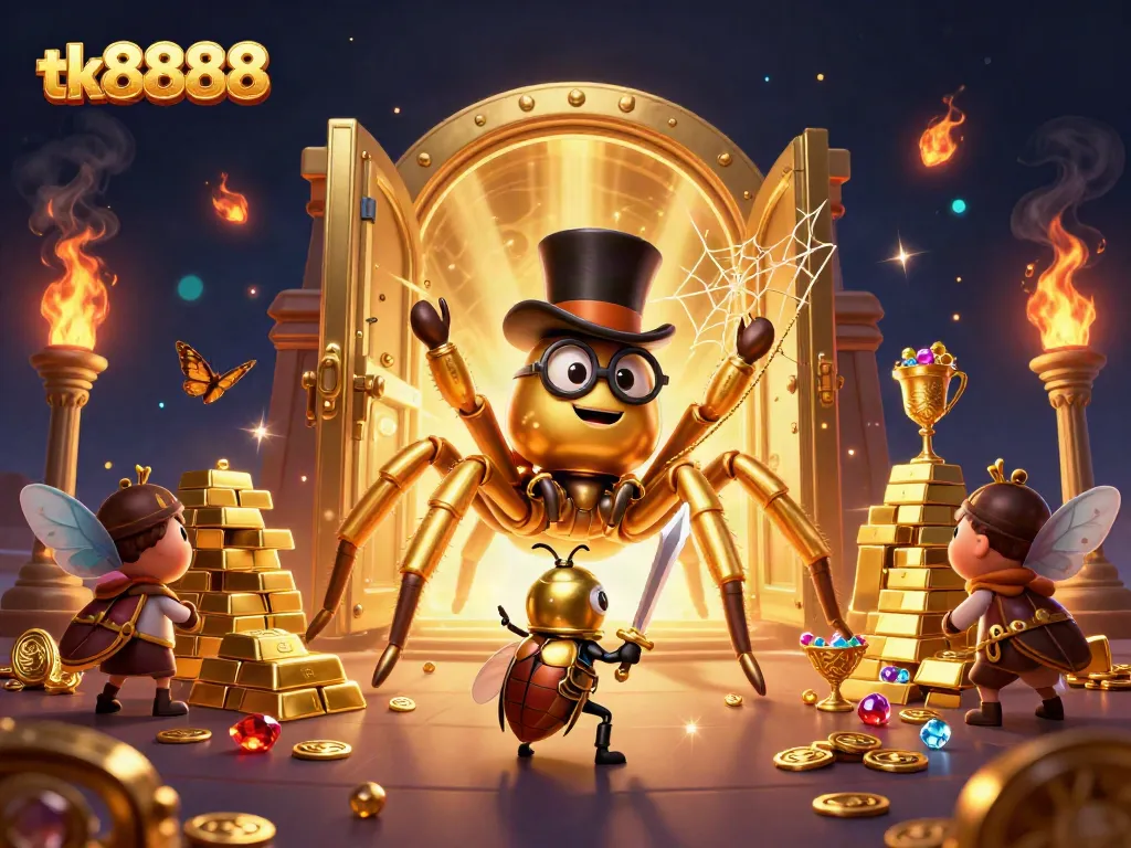 Engage in thrilling adventures with tk8888 at an enchanting 3D casino featuring gold treasures and brave characters.