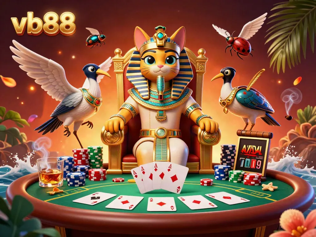 Join the fun at vb88 with an illustrated casino ambiance filled with excitement and treasures.