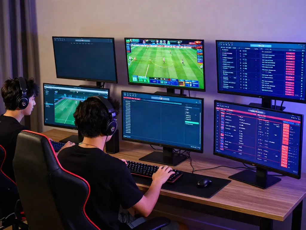 Exciting online gaming experience on ku88 with player immersed in esports betting.
