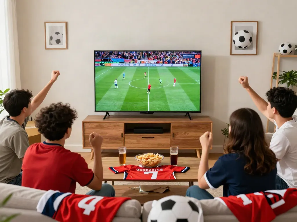 Exciting football match viewing at home with friends via https://gavangtv.life/.