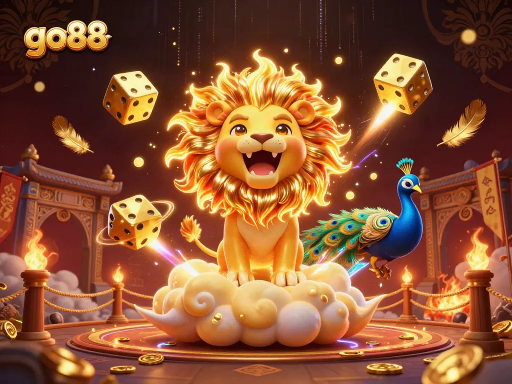 Engage in thrilling gameplay with go88, featuring the vibrant sun lion and golden dice.