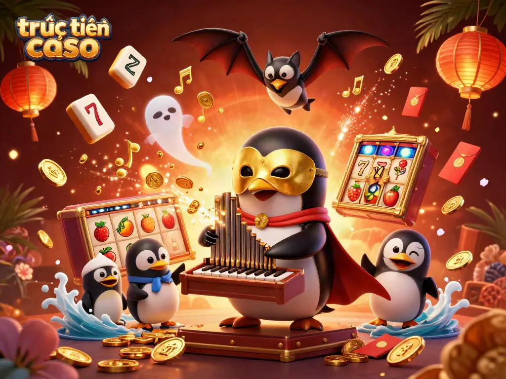 Trực tuyến casino với biểu tượng ngẫu nhiên nổi bật về penguin và các biểu tượng máy đánh bạc sống động