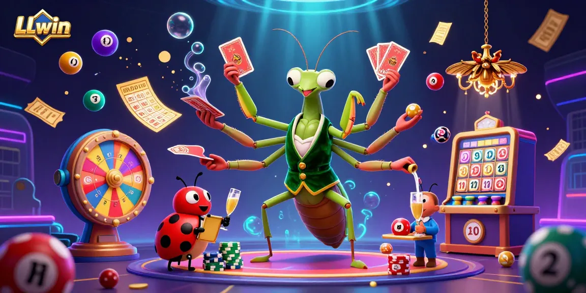Engage in the thrilling LLwin gaming experience with vibrant casino activities and elements.