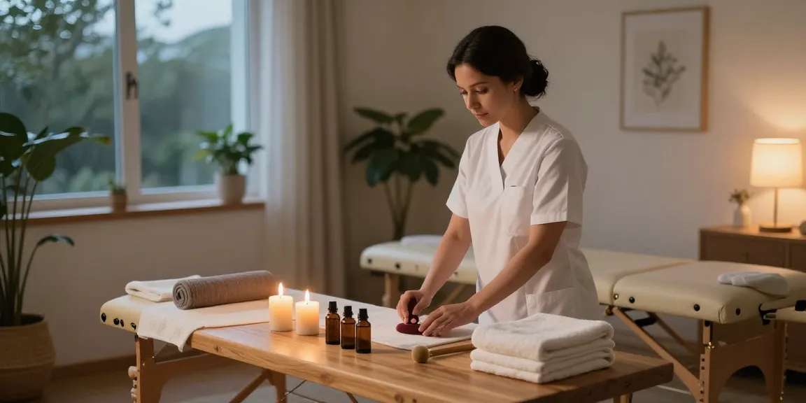 Relaxation and comfort during 출장안마 in a cozy wellness space with soothing lighting and aromatherapy.