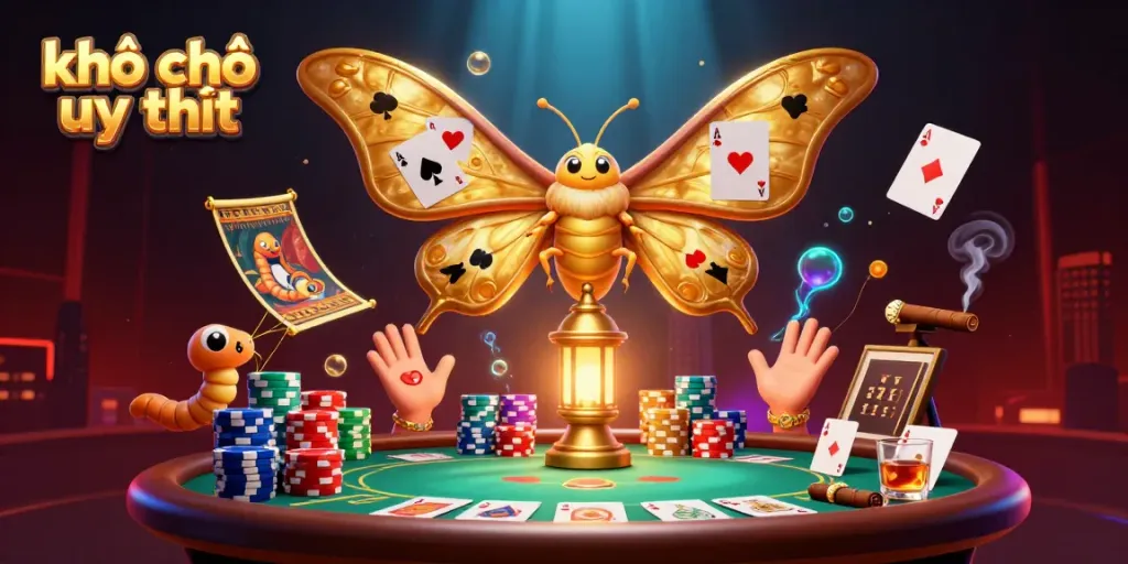 Engaging illustration showcasing khóa học uy tín with golden-winged mythical creature and vibrant casino elements.