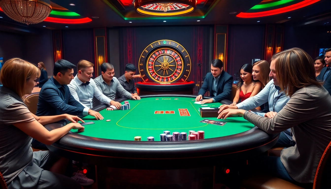 Experience the excitement of tg88 gaming with vibrant casino table action and engaging players.