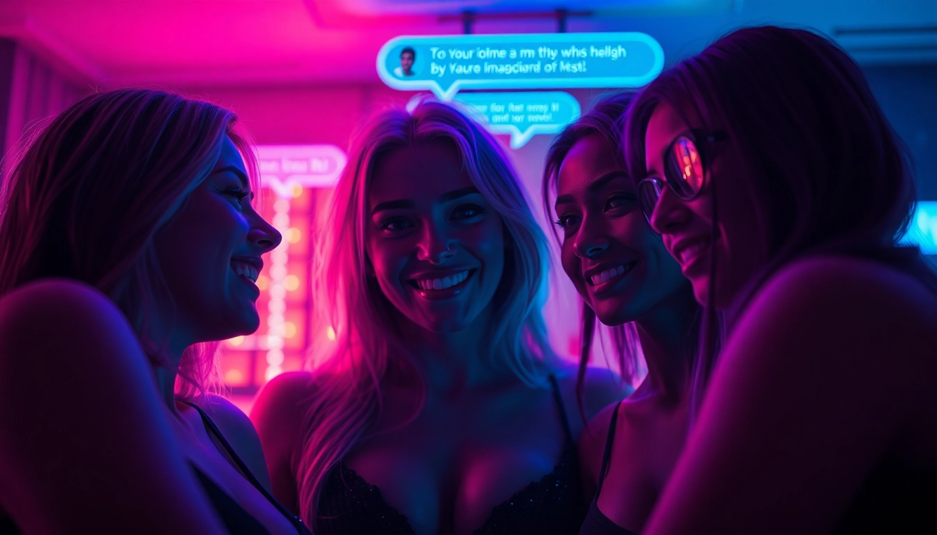 Engaging AI chat interface showcasing 'porn chat ai' features with seductive characters.