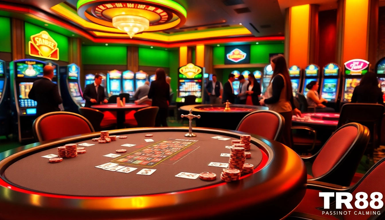 TR88 elevates casino excitement with lively poker and roulette gaming scenes.