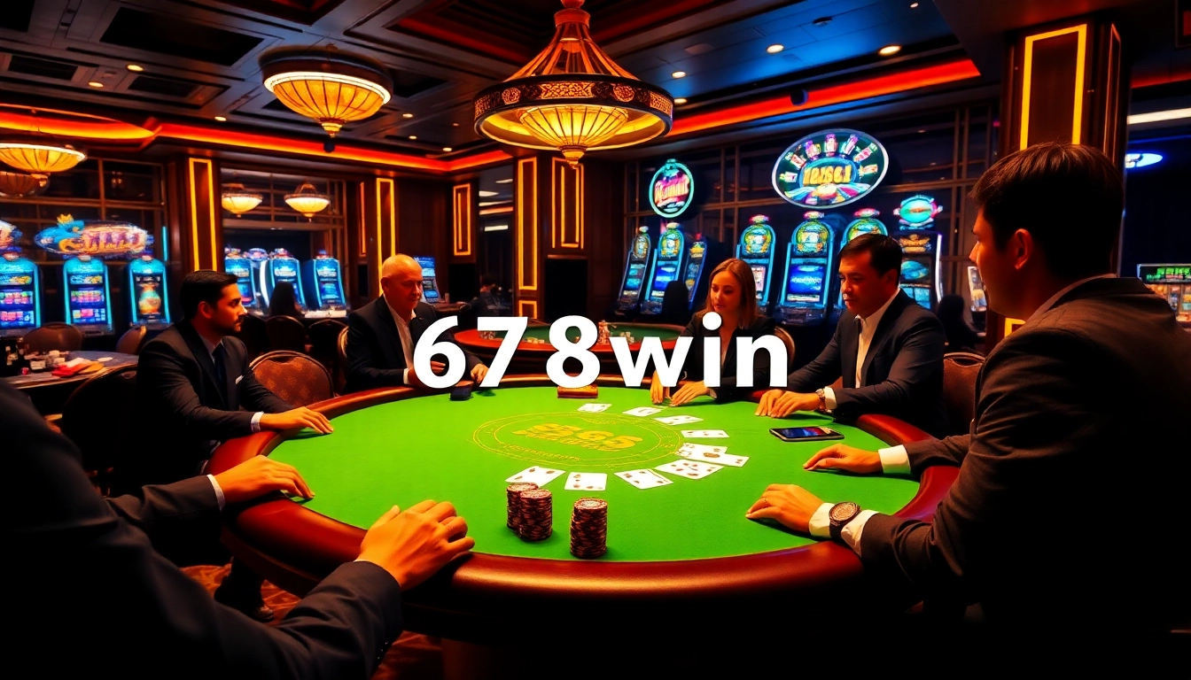 Players enjoying a vibrant blackjack game at 678win's luxurious casino.