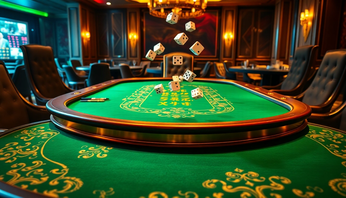 Tài Xỉu MD5 game table with players eagerly betting as dice roll, highlighting excitement.