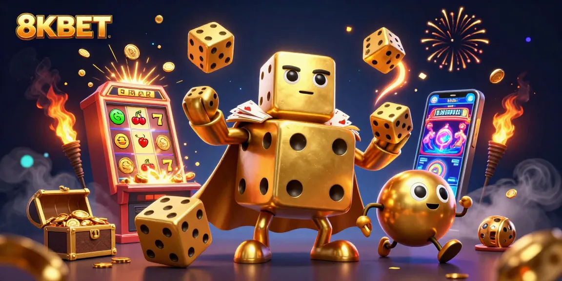 Engage in thrilling casino gameplay with the vibrant 8KBET golden dice golem and exciting gaming elements.