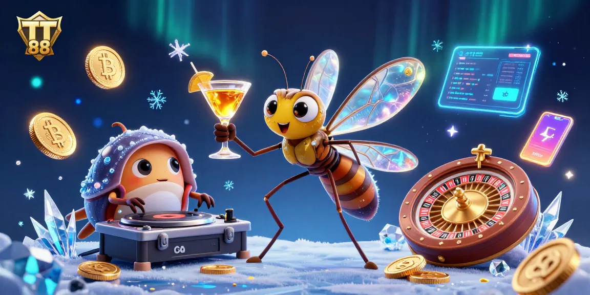 Watch TT 88 soar with vibrant casino elements as a mosquito mascot brings luck!