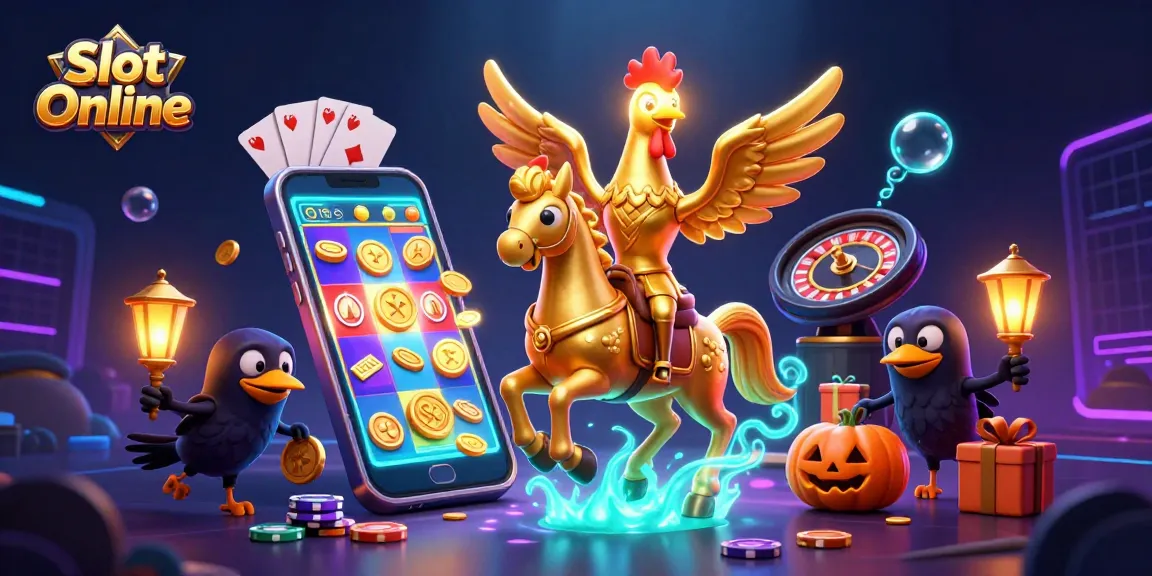 Experience exciting Slot Online action with dynamic characters in a vivid casino scene.
