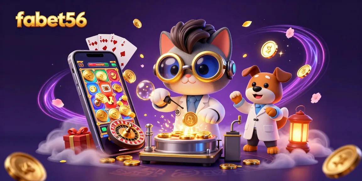 Engage in thrilling games at fabet56 with our dynamic casino illustration showcasing exciting action.