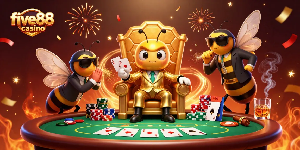 Experience the excitement at five88 casino with vibrant poker action illustrated in 3D.