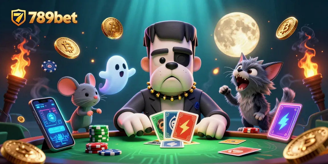 Experience thrilling gaming at 789bet with details like a bulldog monster and dynamic cards.
