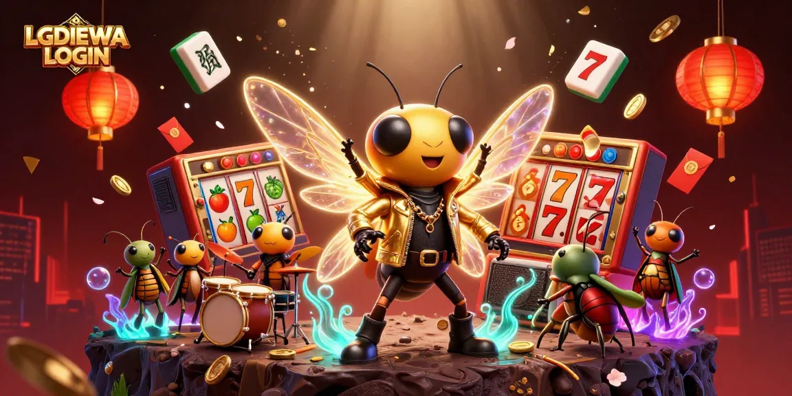 Experience the thrill of LGODEWA LOGIN with lively casino elements and a vibrant rock star scene.