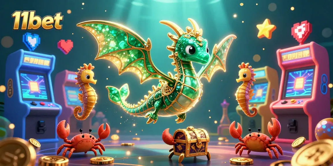 Experience the excitement of 11bet with a vibrant underwater casino scene filled with treasure and gaming elements.