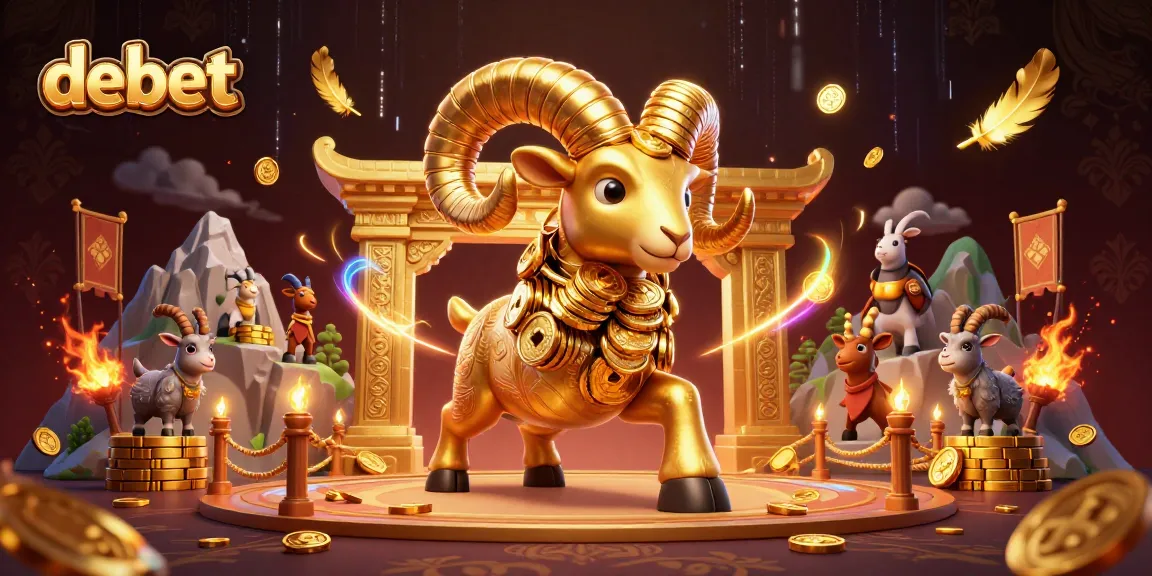 Bet big at debet with the golden ram charging through a vibrant casino arena