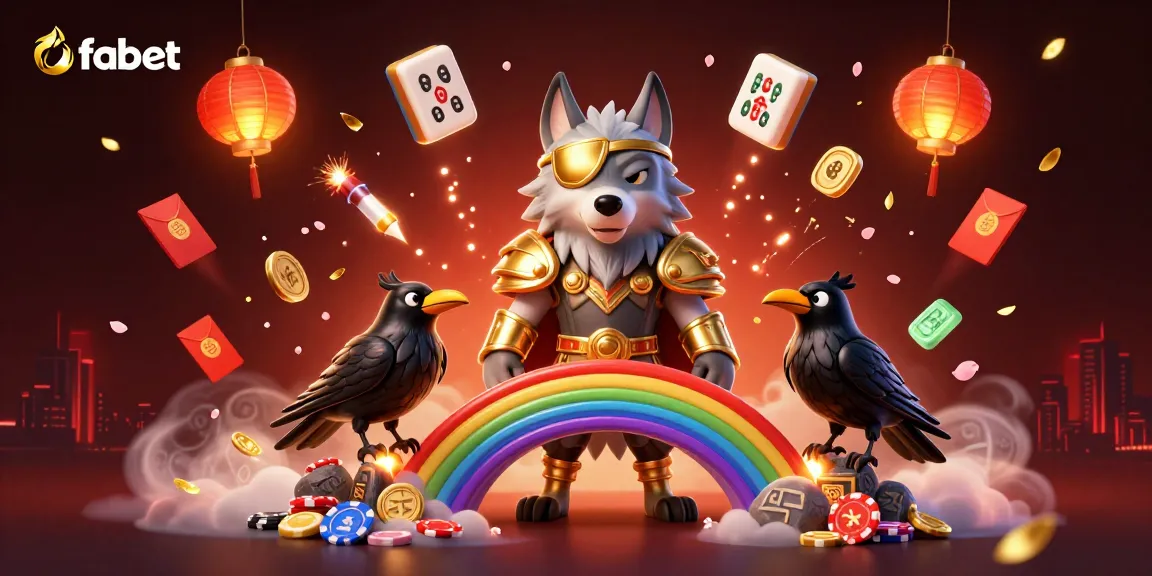 Play fabet at a vibrant casino scene featuring Odin and his ravens with exciting gambling elements around.