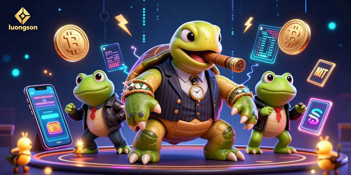 Experience high-energy gaming with luongson's vibrant casino scene featuring a snapping turtle and bullfrog enforcers.