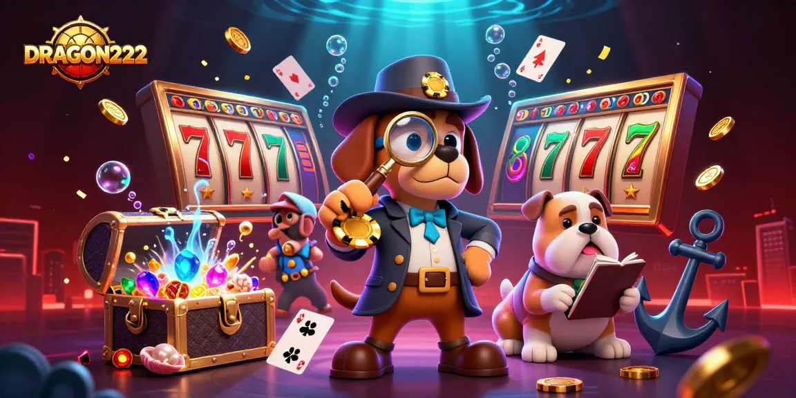 Experience thrilling gameplay with DRAGON222 while uncovering treasure clues in an engaging casino scene.