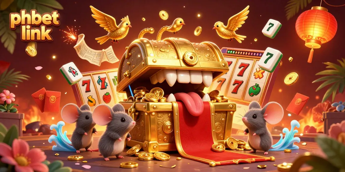 Experience exciting gameplay with phbet link, where a golden treasure chest and vibrant casino elements converge.